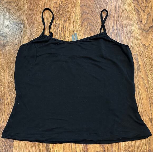 Anthropologie Women's Cami Tank Top Black Size S Minimalist Layering Staple - Picture 1 of 8